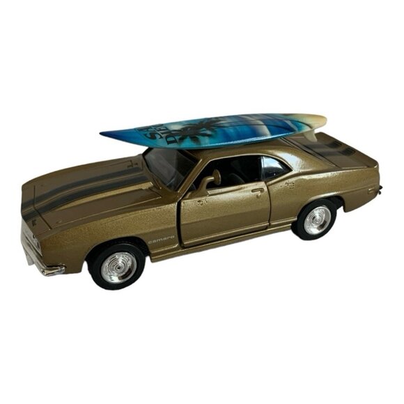 1969 Chevrolet Camaro Z28 Gold Die-Cast Model Car San Diego Surfboard Rare - Picture 2 of 4